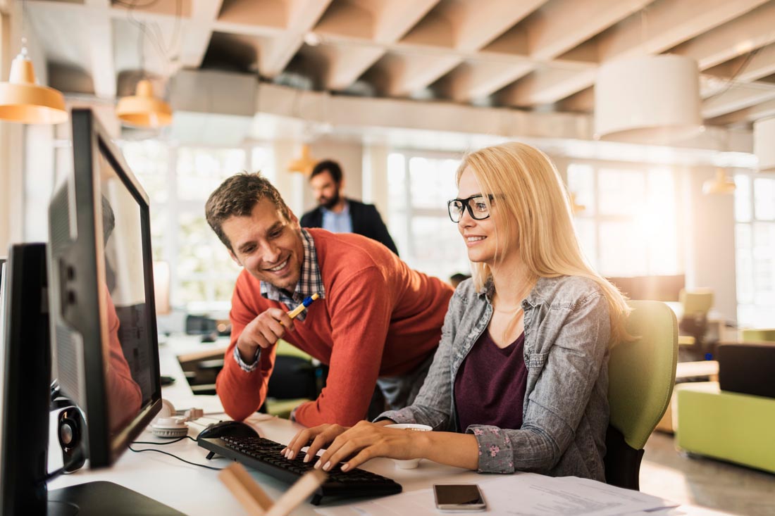 Two,Diverse,Colleagues,Using,A,Computer,Together,In,The,Office Award-Winning Innovation